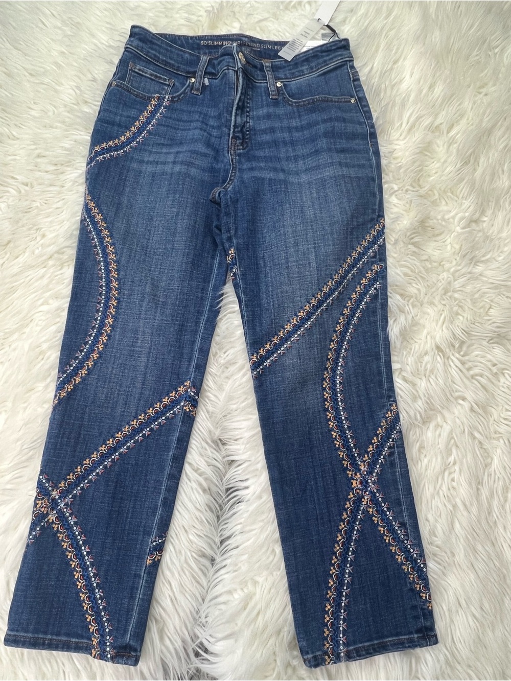 Chico’s 00 Embroidered Dark Blue Women's Jeans